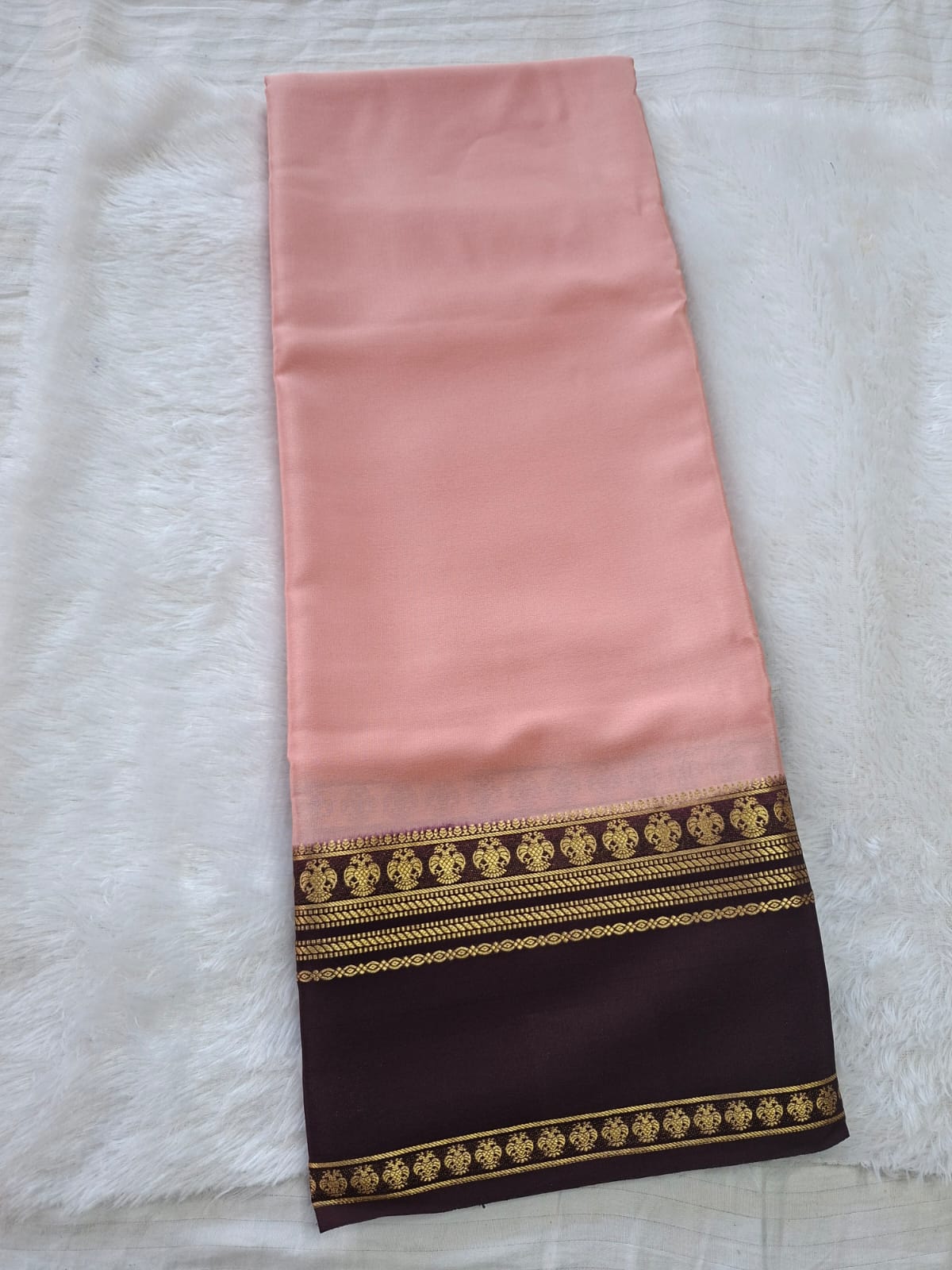 pink brown mysore silk
