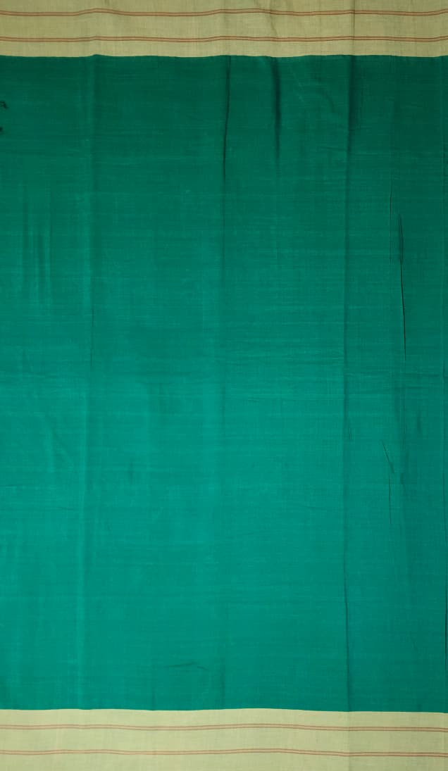 Bottle Green Cotton Handloom Saree