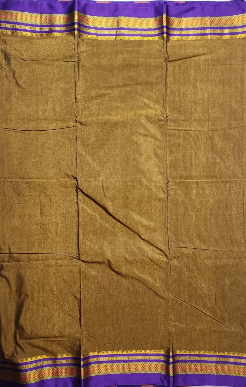 Rust Brown Ilkal cotton Saree