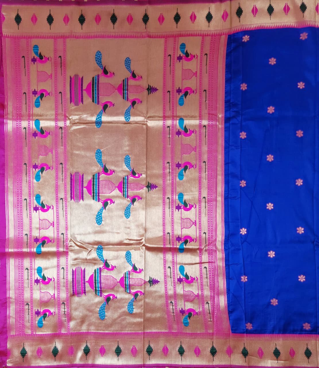 Royal Blue Soft Silk Paithani Saree