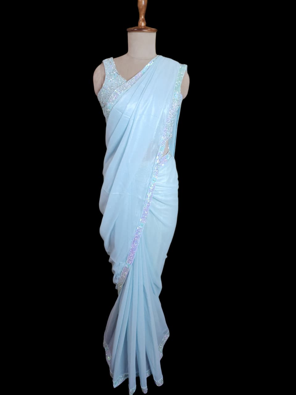 Crystal Frost –  Saree with Designer Beaded Blouse